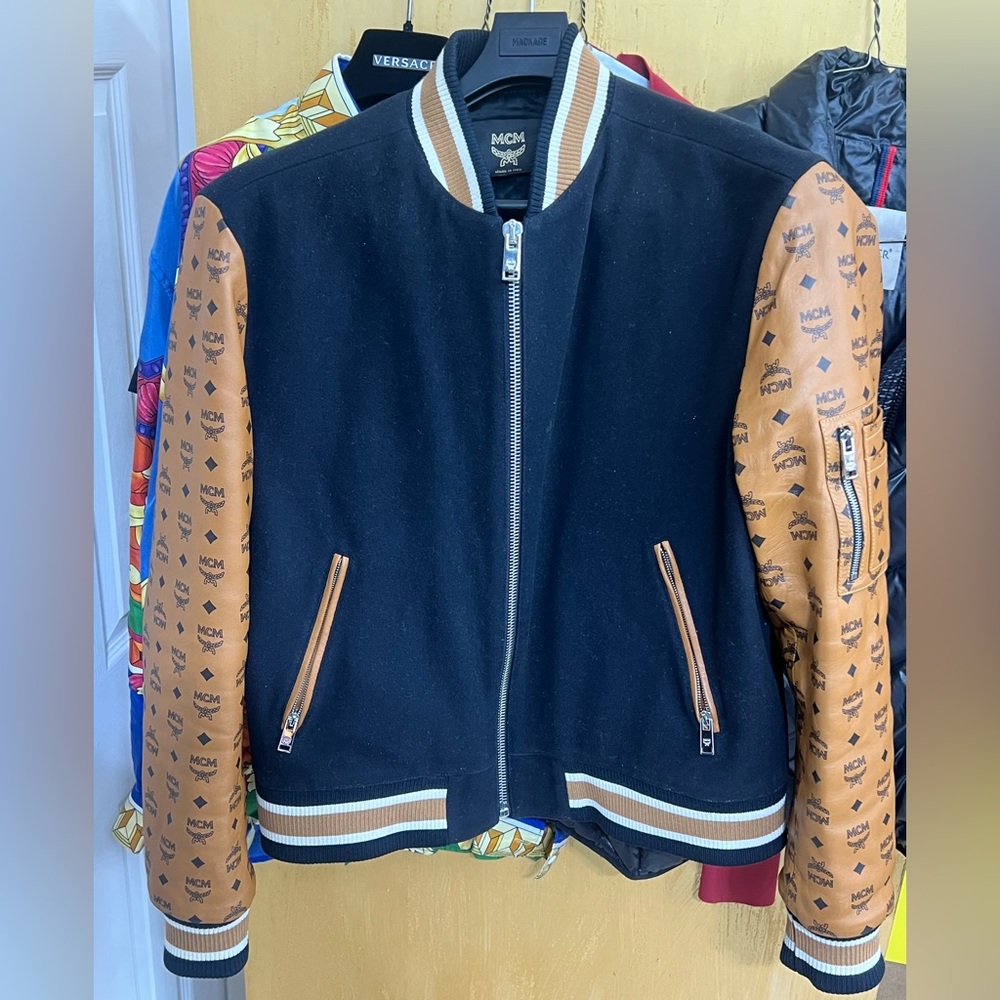 MCM Black Jacket with Tan Accents